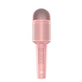 A wireless Bluetooth karaoke microphone shown in three colour options: girly pink, sapphire blue, and mint green.