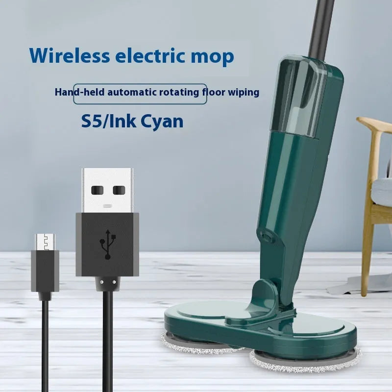 S5 Green wireless robotic vacuum and mop all-in-one machine with charging base