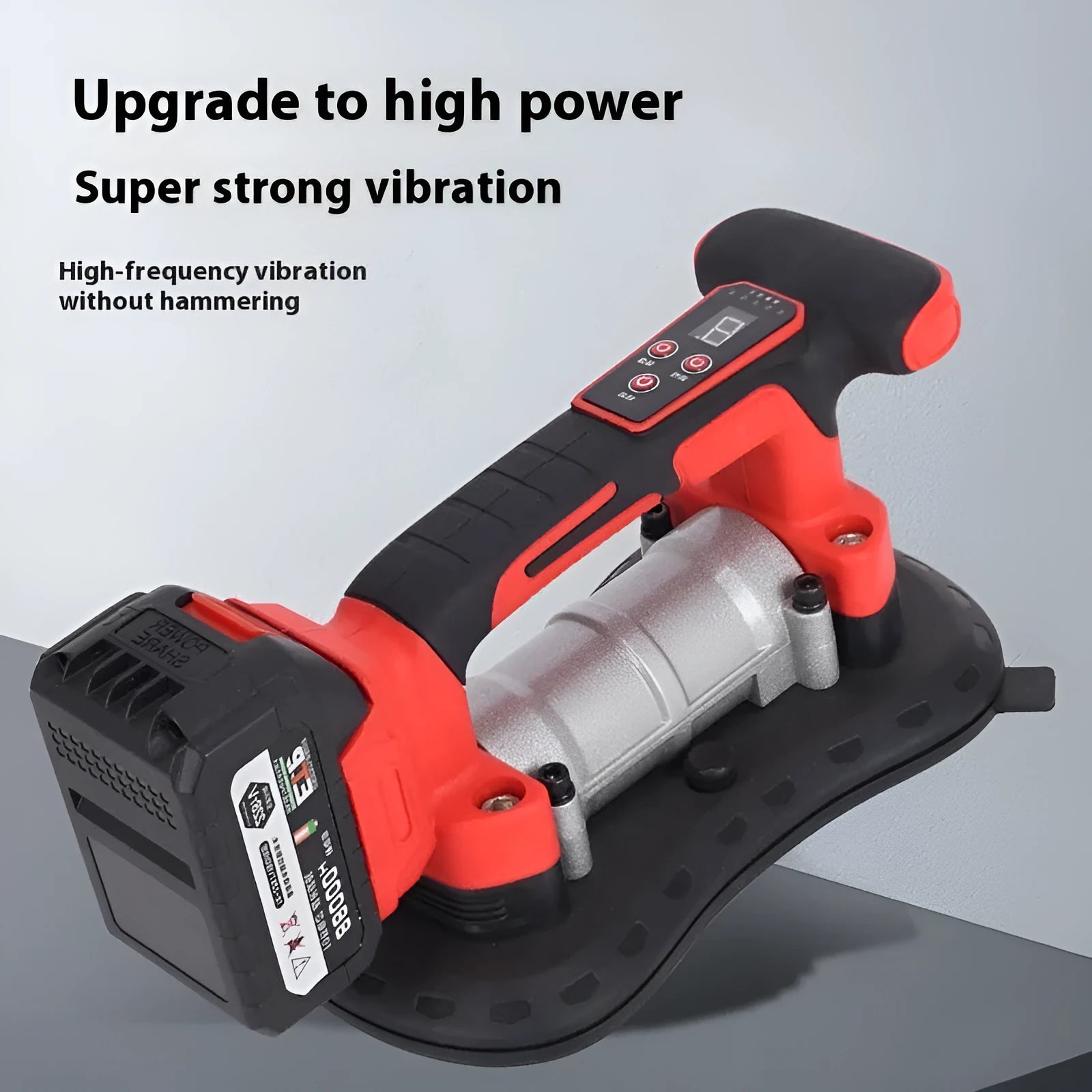 21V automatic tile laying machine with vacuum cup for wall tile installation showing battery compartment and adjustment controls