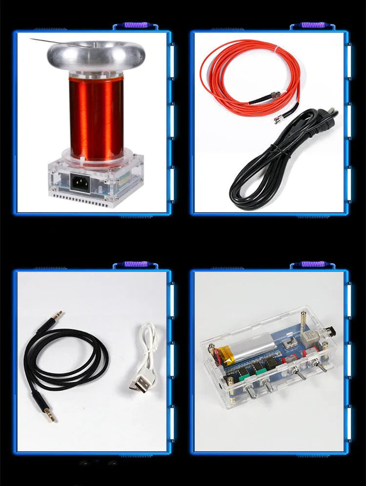 SSTC Tesla coil driver board with controller and cables for 220V musical plasma arc generation
