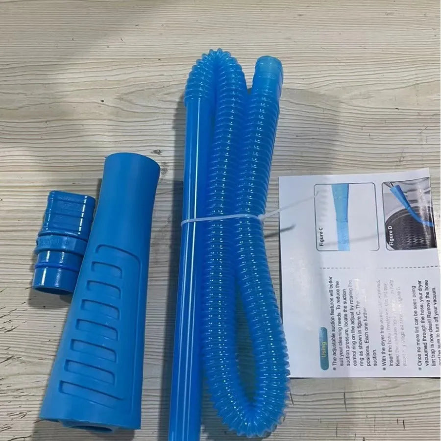 Blue vacuum cleaner suction pipe with round head, 114cm length for duct cleaning