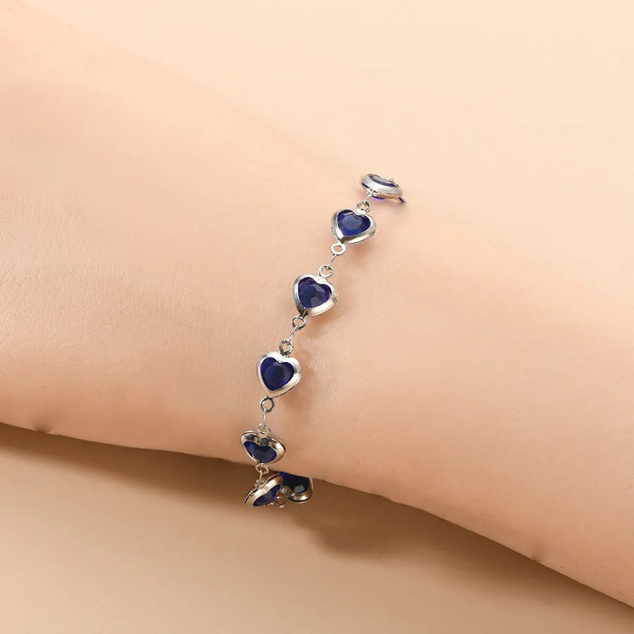 Stainless steel geometric heart bracelet in multiple colour options