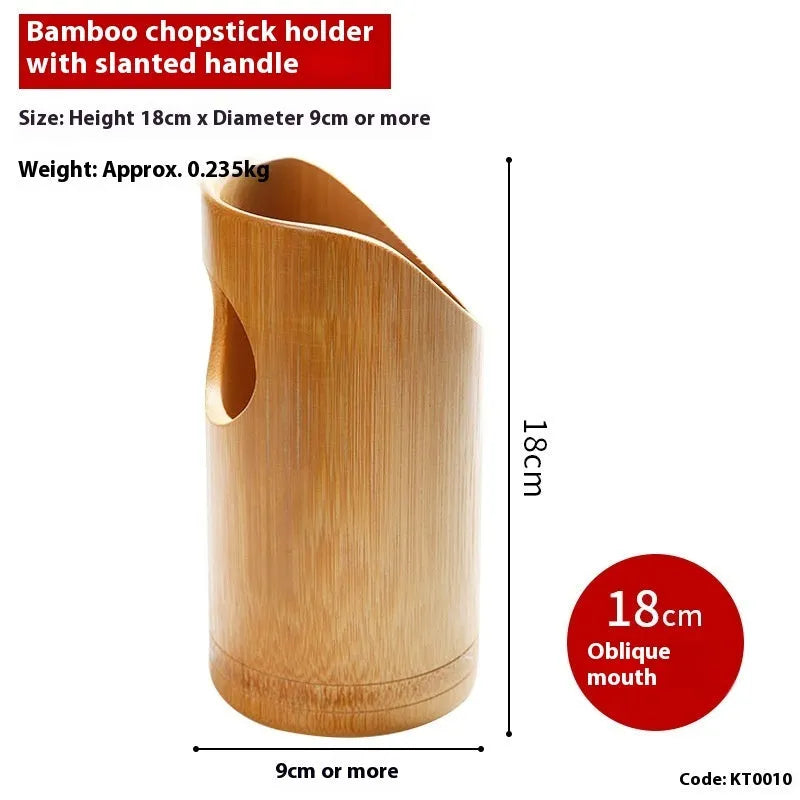 Bamboo chopsticks holder with multiple style options including bevel and groove designs