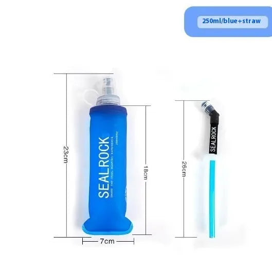 Portable plastic straw with suction tube for mountain climbing and biking outdoor use.