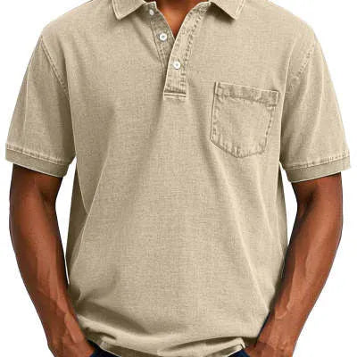 Plus size men's printed short sleeve shirt in polyester with Korean style slim fit cardigan design