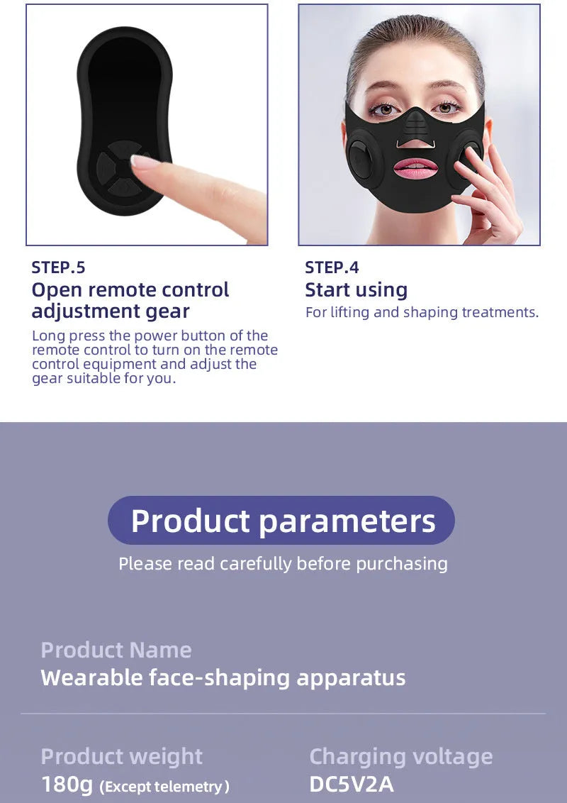 Black handheld photon mask beauty device with four gear settings and USB connection
