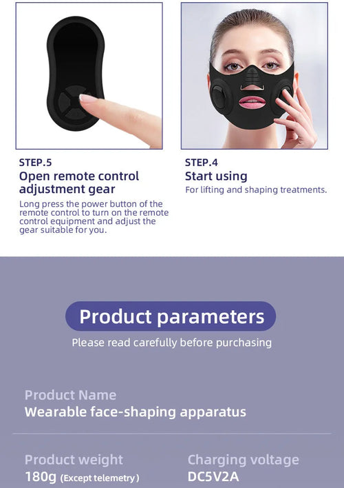 Black handheld photon mask beauty device with four gear settings and USB connection
