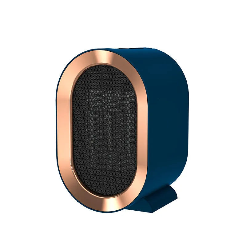 Desktop electric ceramic fan heater in black finish with mechanical controls