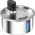 Stainless steel pet water fountain with heating base for cats and dogs