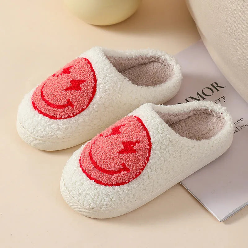 Plush cartoon design slippers for women with non-slip PVC soles in multiple colour options