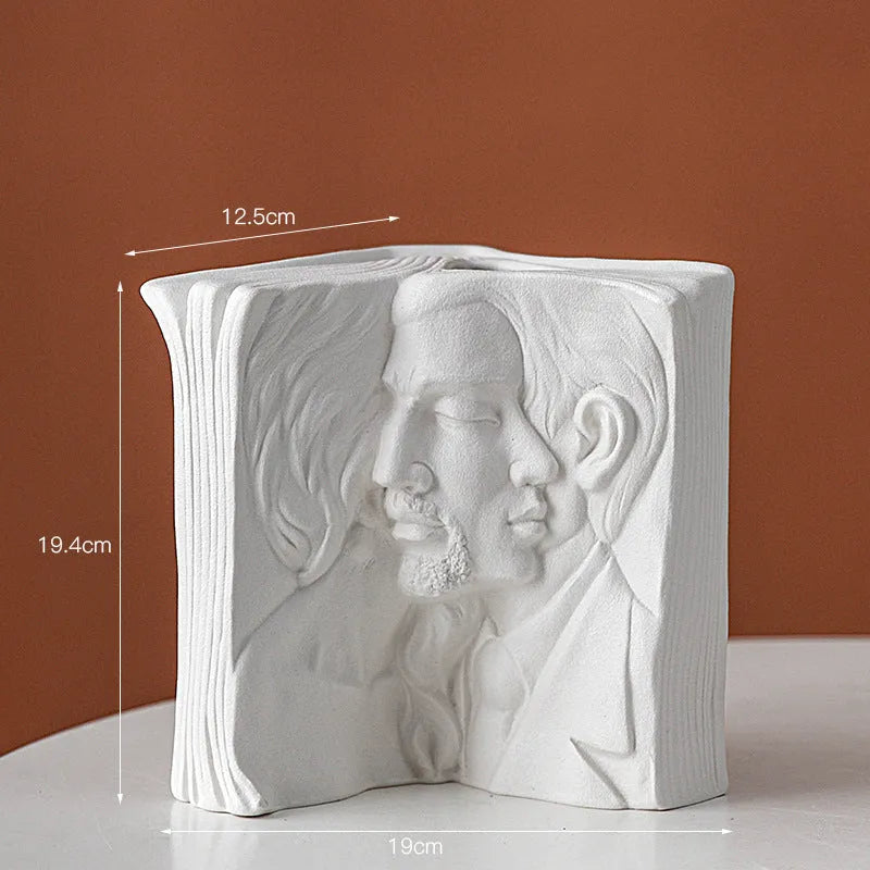 Ceramic book stand with glazed finish in modern simplicity style for desktop organisation