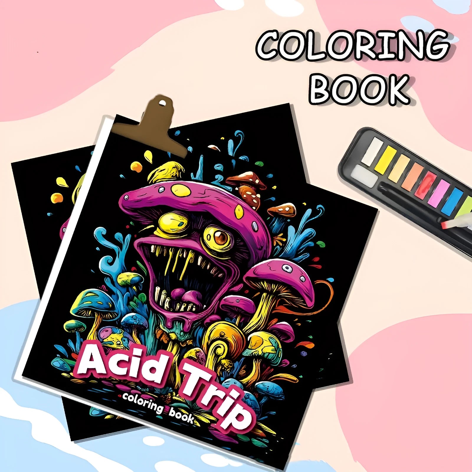 Acid tour coloured painting book with 200mm length for creative drawing projects