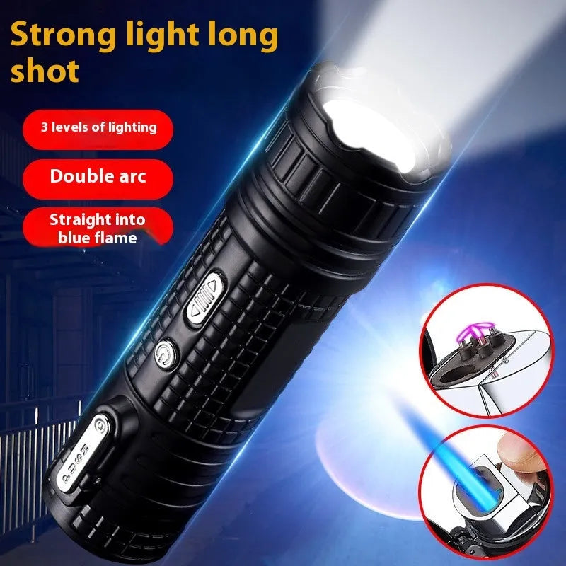 TH727 multi functional metal waterproof flashlight lighter in five colour options
