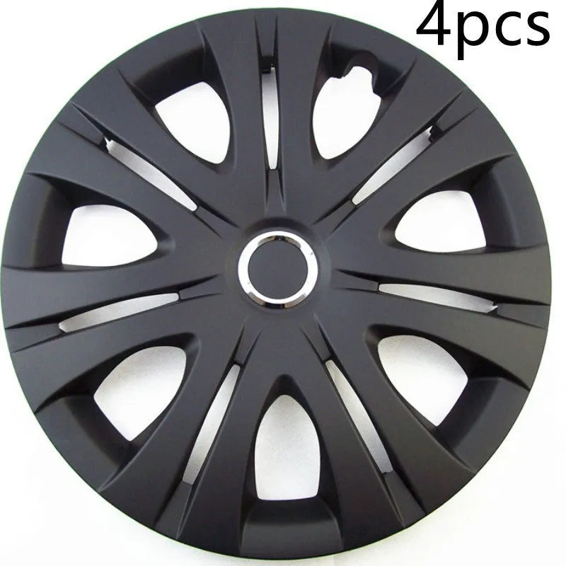 Universal ABS plastic wheel hub cover in monochrome finish for 13-16 inch car wheels