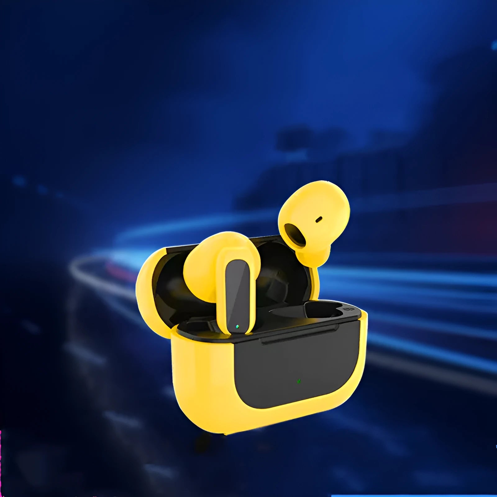 Jerry cartoon Bluetooth wireless headphones in black white yellow colours with earplug design