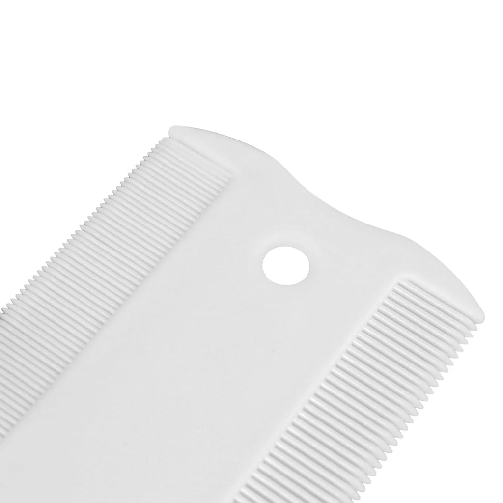 Double-sided plastic flea comb for pets with dense teeth, 0.85 cm by 5 cm