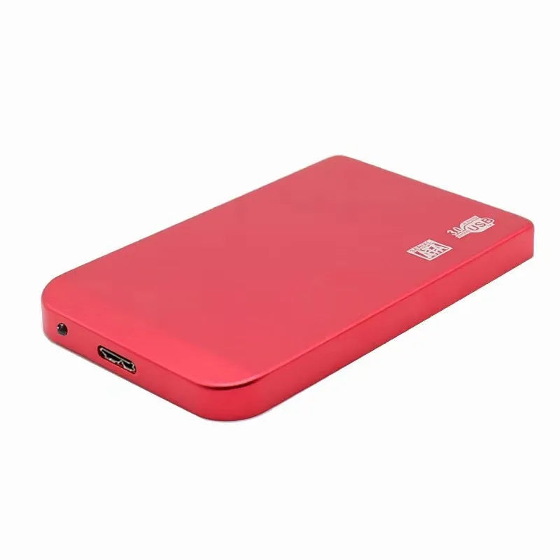 Solid state mobile hard disk with metal shell in black, blue, red, or silver colours