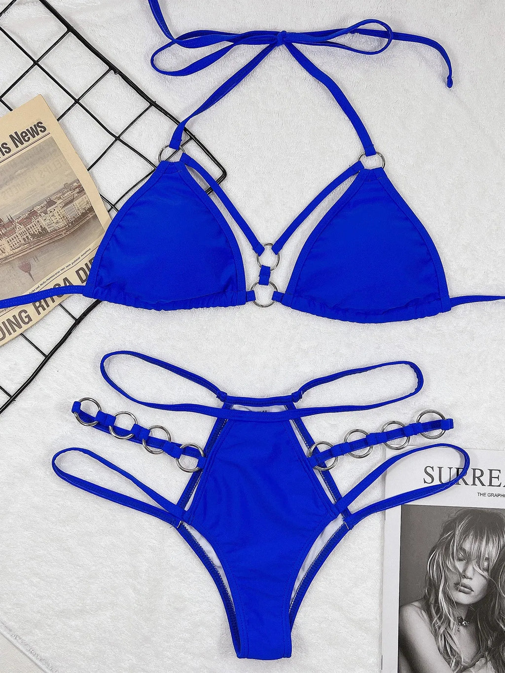 Women's separated bikini swimwear set in nylon available in five colours