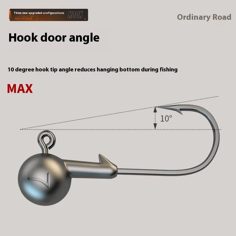 Set of 50 enhanced jig hooks with 4 times strengthened construction including blood trough designs