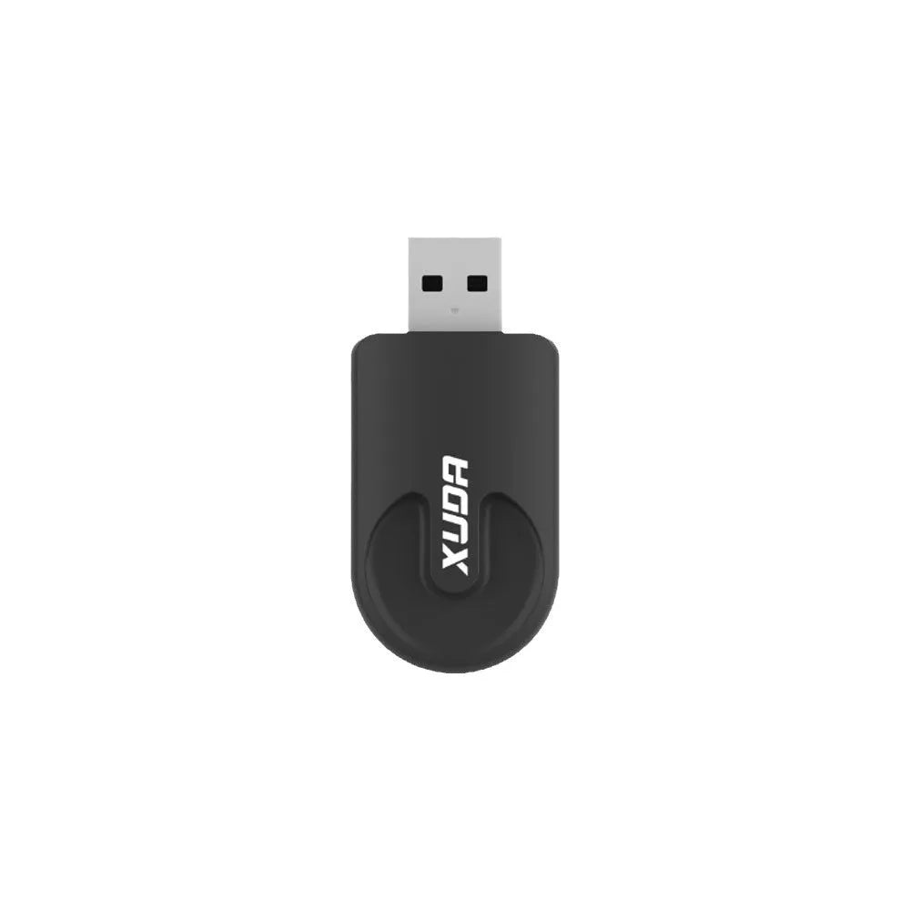 Black mini 2-in-1 CarPlay USB wireless data adapter showing compact dimensions
