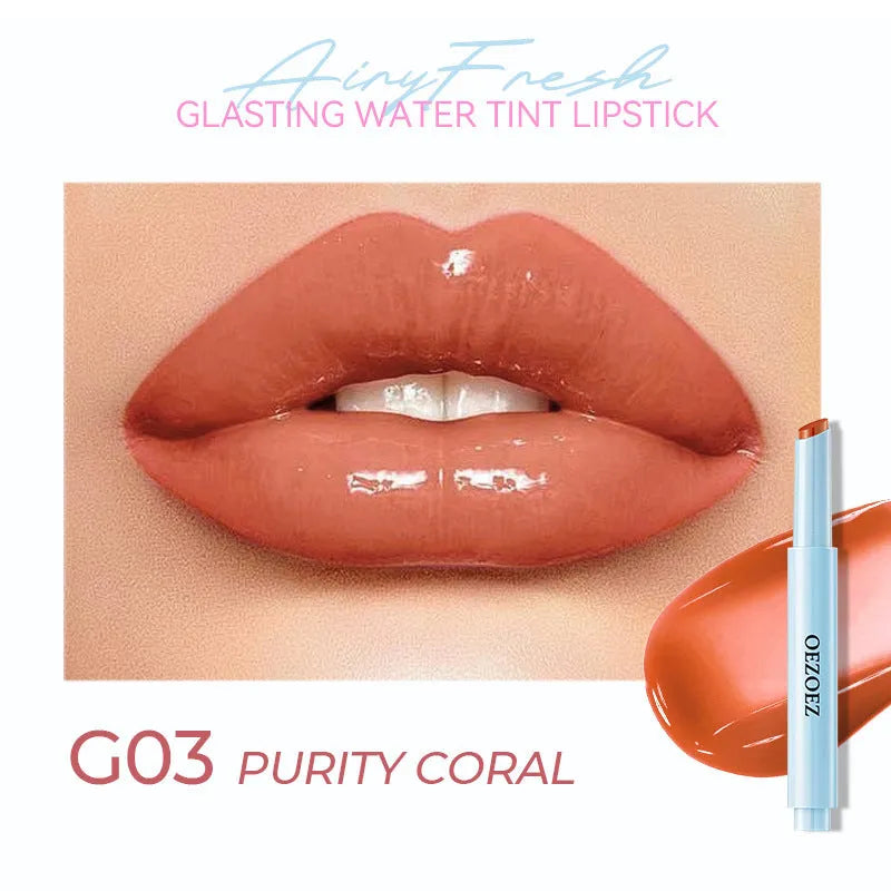 Waterproof and moisturising lipstick tube in one of six available shades.