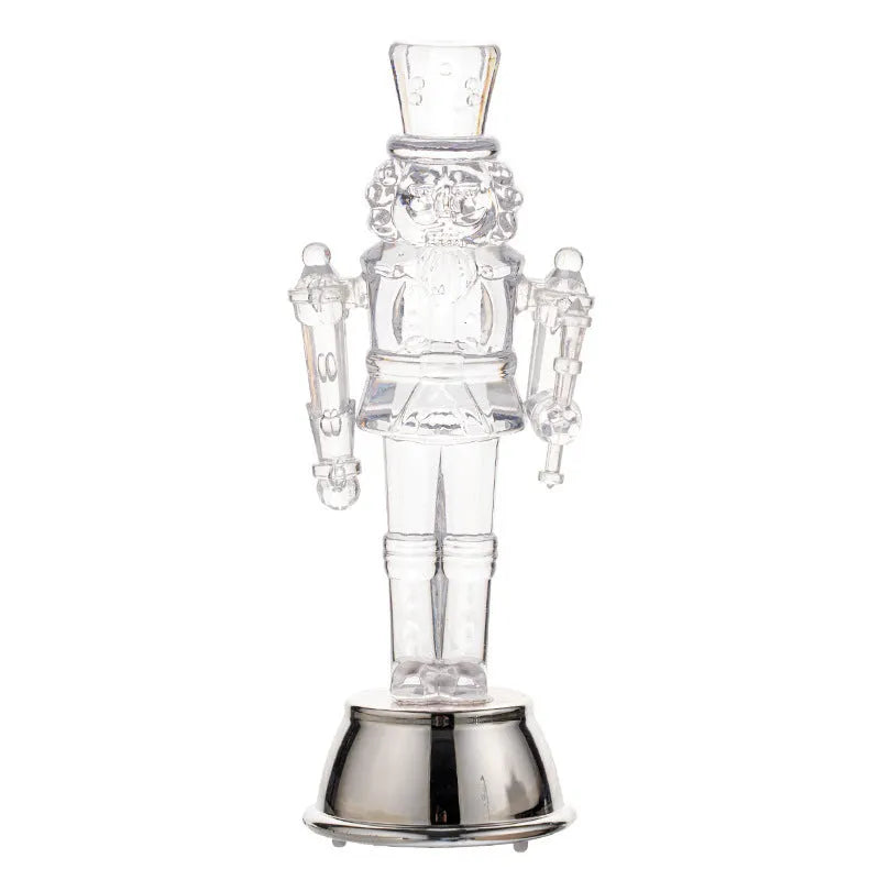 Transparent plastic walnut soldier Christmas nutcracker desktop ornament with hand-painted details