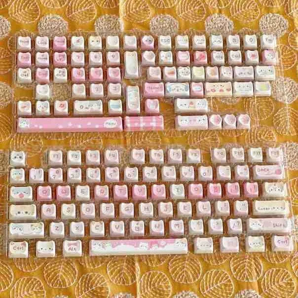 Meow Meow Team 141-piece mechanical keyboard key cap set with five-sided sublimation printing