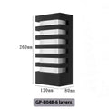 Modern aluminium outdoor wall lamp with six-layer minimalist design
