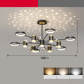Black 13-head iron pendant lamp with Nordic star design and remote control