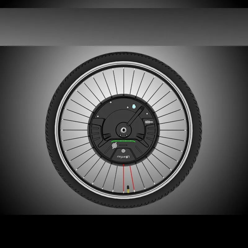 Black alloy wheel hub motor conversion kit for electric bicycle, Imotor 3.0 system.