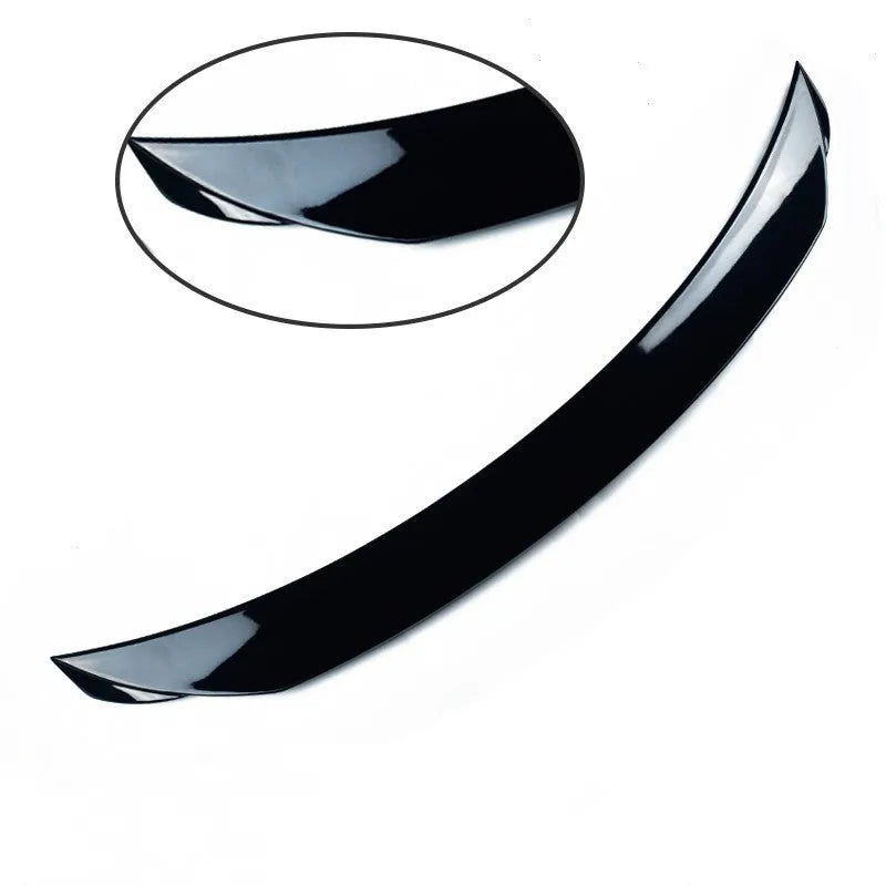 Mazda 3 Axela Exela tail trim spoiler accessory for 2014-2021 models in bright black and carbon grain options
