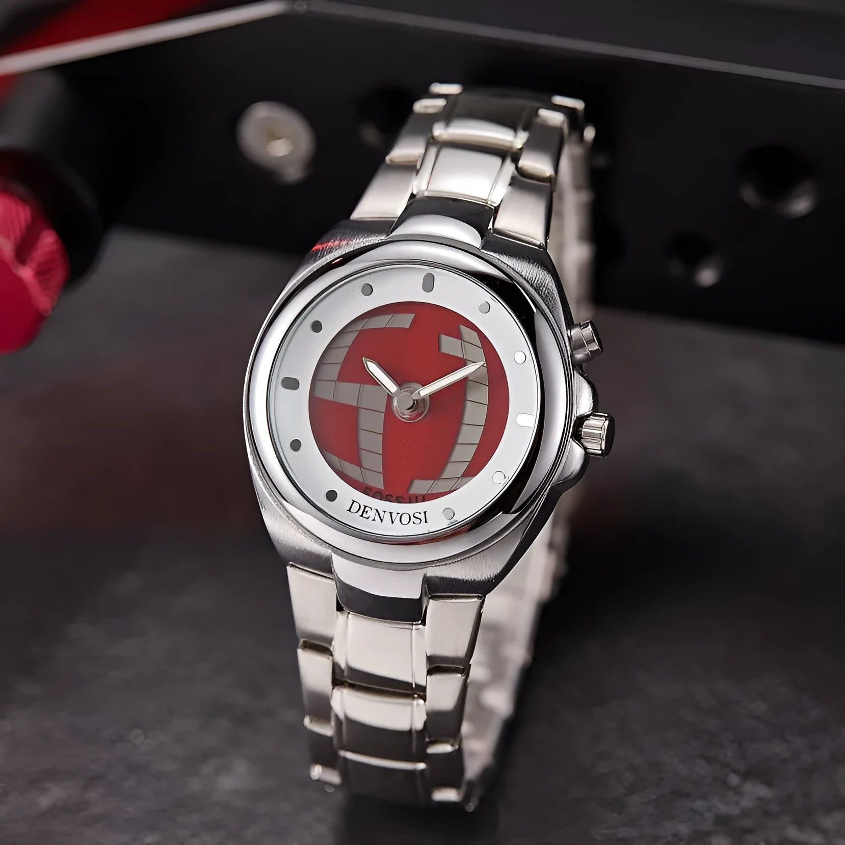 Millennium vintage Y2K digital dual display men's watch with 40mm dial and stainless steel buckle