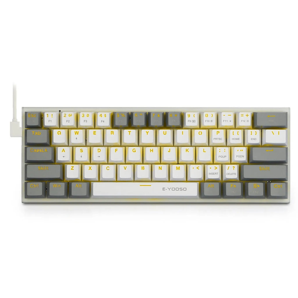Z11 mechanical keyboard with aluminium case in black and grey colour scheme with green mechanical switches.