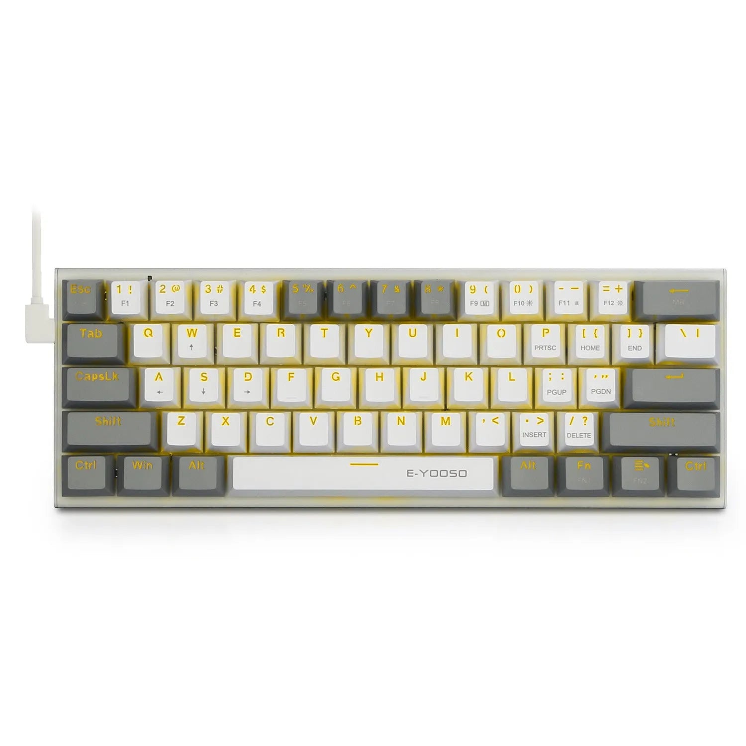 Z11 mechanical keyboard with aluminium case in black and grey colour scheme with green mechanical switches.