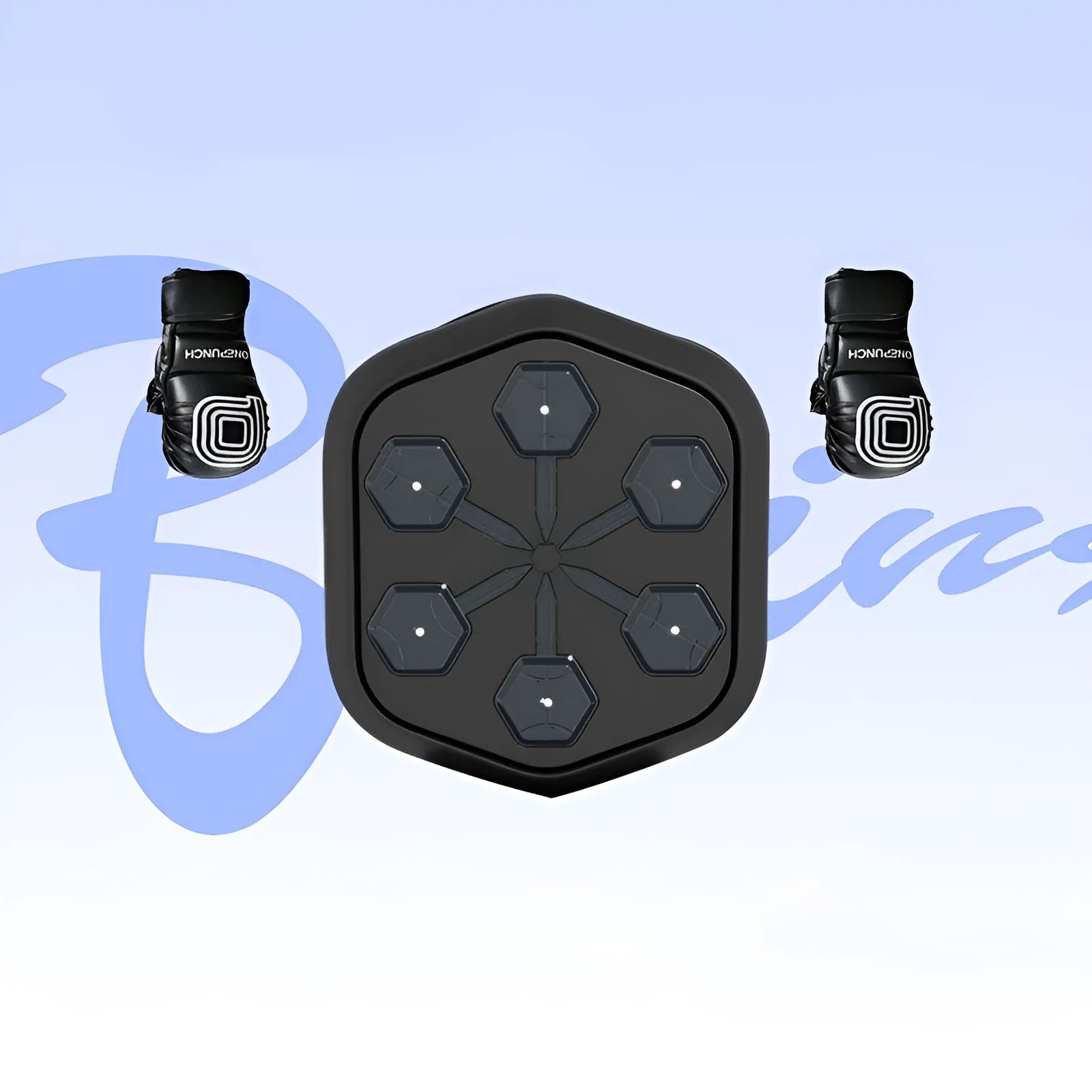 Black smart music boxing machine with Bluetooth connection and Velcro paper style design