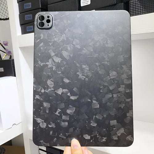 Apple iPad Pro 11 carbon fibre protective cover with 3K weave pattern and embossed plaid design